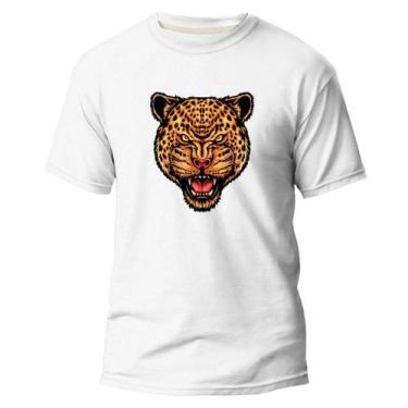 Imagem de Camiseta Algodão Premium Básica Estampa Digital Onça Feroz - NoBrand, 