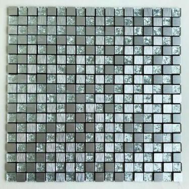 Imagem de Pastilha Autoadesiva AL1011 - METAL ALUMINIO SILVER 30x30cm - Glass Mo