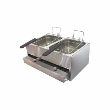 Imagem de Fritador Fritadeira Tacho Profissional 2 Cubas Zepper ZP20G