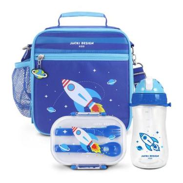 Imagem de Kit Bolsa Térmica Lancheira Necessaire Marmita Lanches Garrafa Squeeze