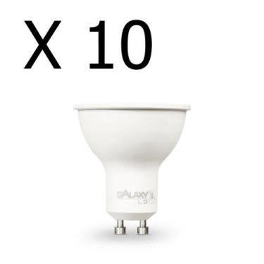 Imagem de Kit 10 lampada led dicroica 4,8w branco neutro 4000k biv gu10 galaxy