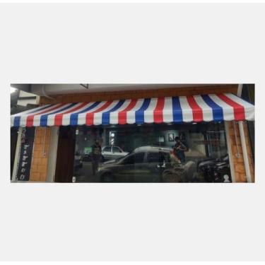 Imagem de Lona Confeccionada para Toldo Retrátil de Barbearia Medidas 4m x 1,30m