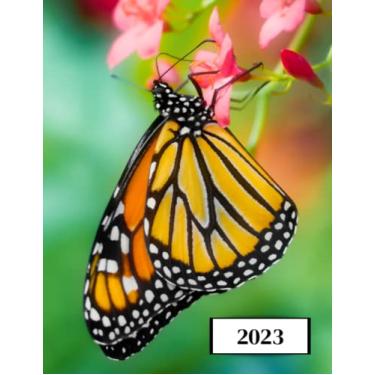 Imagem de 2023: Agenda semainier au format A4 - Année civile (Janvier à Décembre 2023) - Intervalles d'1h (7h-22h) - Contacts, jours fériés, mots de passe, ... - Une semaine sur deux pages