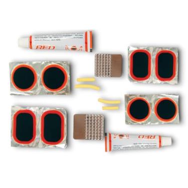 Imagem de kit 2 pacotes de remendo de pneu de bicicleta, reparo camera de ar, consertar comera de ar furada, cola para pneu furado, kit reparo completo