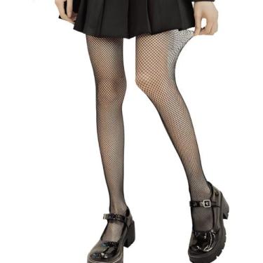 Imagem de Meia Calça Arrastão Trama Média Rede Gótica Carnaval - Mia Utilidades,