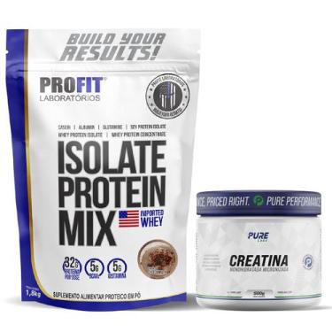 Imagem de Kit Whey Isolado Protein 1,8Kg Chocomalte + Creatina 500g Pure Athleti