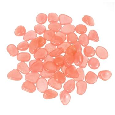 Imagem de PATIKIL Pedras brilhantes, 100 peças que brilham no escuro para decoração de aquário interno e externo presentes de paisagismo para amigos, laranja vermelho