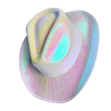 Imagem de Chapéu Cowboy Holográfico Neon + Delineador Face Jewels Strass 5 Pares