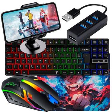 Imagem de Kit Mobilador Gamer Led Teclado Rgb + Mouse 1600dpi + Pad Speed Estamp