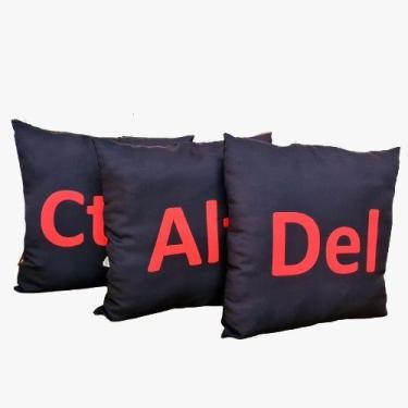 Imagem de Trio de Almofadas Decorativa Cheia 50x50 Sofá Sala Quarto - Ctrl Alt D