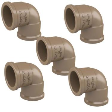 Imagem de Kit 20 Cotovelo Joelho 3/4 Fortlev 90 Soldável 25mm Marro