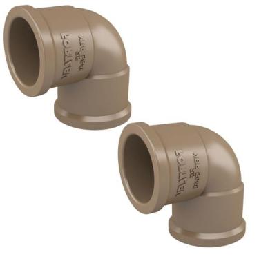 Imagem de Kit 6 Cotovelo Joelho 3/4 Fortlev 90 Soldável 25mm Marrom