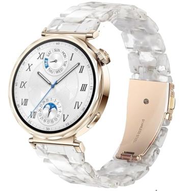 Imagem de DEALELE Pulseiras femininas compatíveis com Huawei Watch GT5 Pro de 42 mm/GT5 de 41 mm/GT4 de 41 mm/Garmin Venu 3S/Forerunner 265S/Fossil Gen 6, pulseira de substituição de resina colorida de 18 mm,