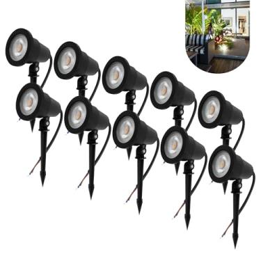 Imagem de Kit 10 Luminária Espeto Jardim Cob Led 7w Prova Dágua (Branco Frio)