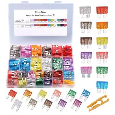 Imagem de Kit de Fusíveis Automotivos CrocSee - 250 Peças - Tipo Lâmina