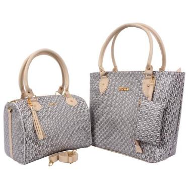 Imagem de Kit Bolsa Baú + Bolsa grande feminina e bolsinho porta moeda - Aryel, 