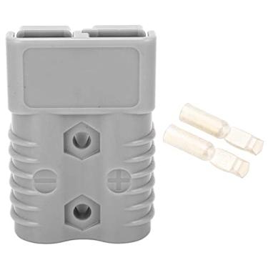 Imagem de Terminal de tomada de desconexão de conexão de bateria GRCFUMO, conector rápido de cabo de bateria de alta sensibilidade, tomada de conexão rápida para empilhadeiras e barcos (Gray)