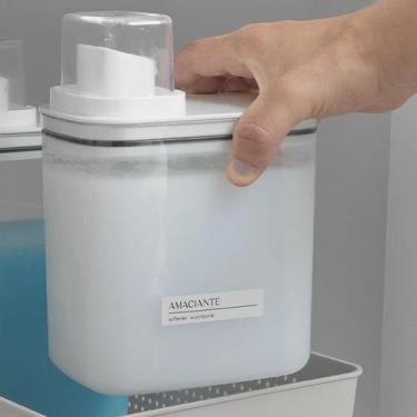 Imagem de Dispenser Organizador Lavanderia 1,5 L Para Sabão Amaciante - Ou, Bege
