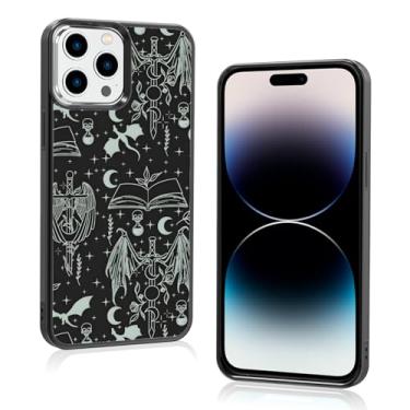 Imagem de Aesthetic Bookish Fantasy Capa de telefone fina compatível com iPhone 14 Pro Max 6,7 polegadas, proteção à prova de choque TPU vintage Dragon Wyverns amantes de livros Sage Swords capa de telefone
