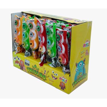 Imagem de Pirulito de Halloween em Formato de 3 Olhos - cx c/ 30 Unidd
