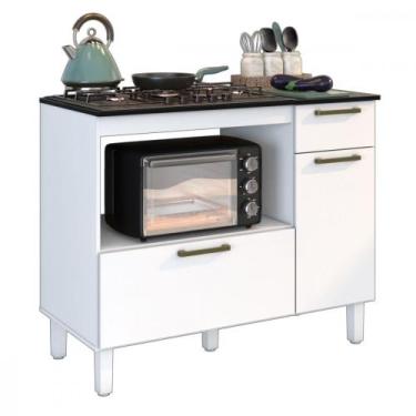 Imagem de Balcão Para Cooktop 5 Bocas 2 Portas 1 Gaveta Branco Master Zanzini, B