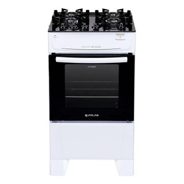 Imagem de Fogão 4 Bocas Atlas Mônaco Plus Branco com Mesa de Vidro Top Glass - Bivolt