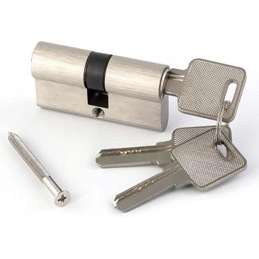 Imagem de Fechadura De Barril Euro De 70 Mm Fechadura De Barril De Porta 35/35, Fechadura De Porta De Cilindro Duplo Euro, Anti-colisão, Anti-perfuração E Anti-picareta Com 3 Chaves, 60MM(30+30)