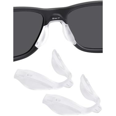 Imagem de BLAZERBUCK Almofadas de nariz de substituição para óculos Oakley Airdrop MNP OX8121, Ponte baixa, ajuste médio transparente + transparente