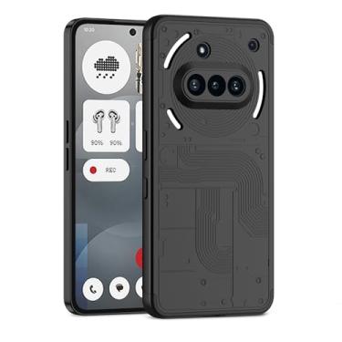 Imagem de COTDINFOR Compatível com Nothing Phone (3a) Capa fina rígida de silicone policarbonato antiarranhões Capa protetora à prova de choque para telefone Nothing 3a.3 em 1 preta