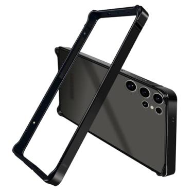 Imagem de LUVI Compatível com Galaxy S25 Ultra Bumper Case Frame Edge Silicone Protective Ultra Thin Lightweight Luxury Protection Capa à prova de choque para mulheres meninas homens preto