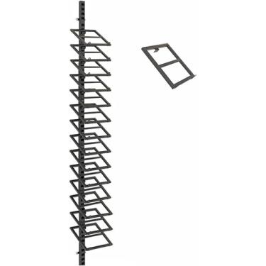 Imagem de LGEOELIAS Suporte de exibição de amostra de azulejo com 14 compartimentos para cartão, grande prateleira organizadora de vidro de laje de mármore para tábuas de madeira/modelos de porta, suporte de
