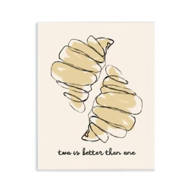 Imagem de Stupell Industries Croissants com frase francesa, arte de placa de parede, design de Lil' Rue, 28 x 35 cm