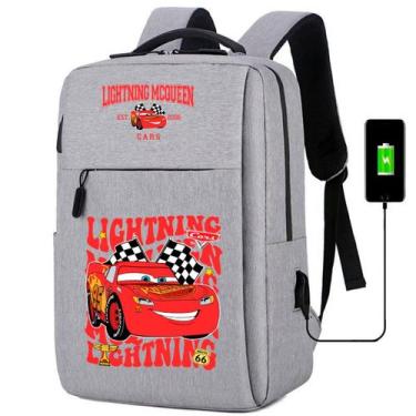 Imagem de Estampa Carros Mochila USB Infantil Para Escola, Trabalho E Transporte