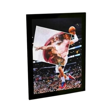 Imagem de Quadro Decorativo Basquete Enterrada Icônica X Criação De Adão Decoração Quarto Sala