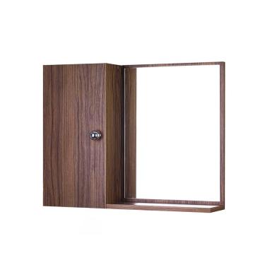 Imagem de Armário de Banheiro Madeira Escura com Espelho