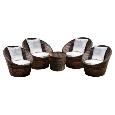 Imagem de Conjunto de Poltronas Fibra Sintética e 1 Mesa Centro