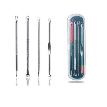 Imagem de Kit Estojo com 4 Peças Removedor Extrator de Cravos e Espinhas - Limpe