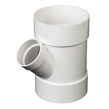 Imagem de Redutor sanitário Y-TEE de 10 x 10 x 5 cm PVC 45 graus Wye DWV rua para drenagem de resíduos e ventilação acessórios de tubos de PVC adaptador de acoplamento de conexão branco (10 a 10 cm a 5