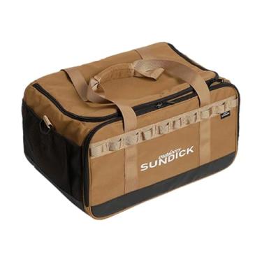 Imagem de Aymzbd Bolsa de armazenamento para acampamento, bolsa de ombro 36 L, anticolisão, de academia, para churrasco, organizador de botijão de gás para utensílios, Cáqui