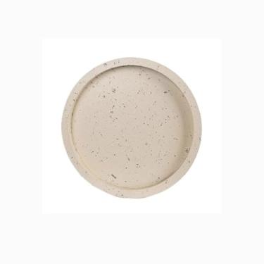 Imagem de Prato de Flores Prato para plantas em estilo moderno com imitação de mármore, suporte para plantas em resina sintética para sala de estar e varanda Vaso(Beige,XX-Large)