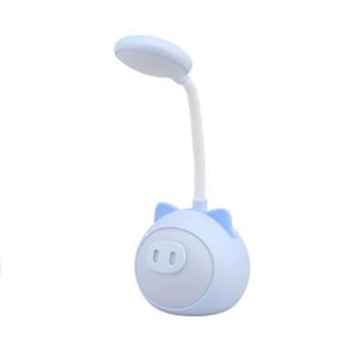 Imagem de Lâmpada de mesa de mesa LED USB Recarregável temperatura de cor de cor ajustável Luz de mesa para o olho para estudar Bedroom Office Abs Material 300g (Piglet Azul)