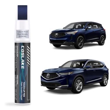 Imagem de COSLAKE Tinta de retoque de carro (Canyon River Blue Metallic(B-640M)) para Acura, kit de reparo de arranhões de pintura de carro, solução rápida e fácil de reparar, caneta removedor de arranhões 2 em