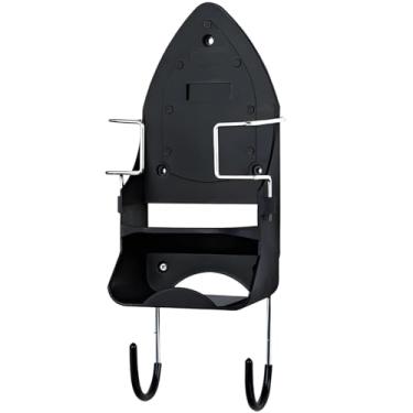 Imagem de Suporte de tábua de passar de metal, suporte de ferro e tábua de passar na parede, rack de armazenamento de tábua de passar com ganchos para lavanderia, uso em casa, hotel