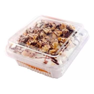 Imagem de 300un Embalagem para Doce Quadrado 200ml G650 Transparente 10,7x10,7x4,7cm Galvanotek