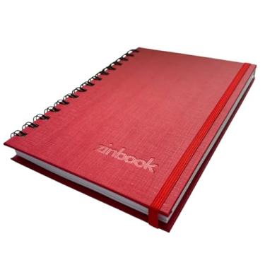Imagem de Sketchbook Caderno De Desenho A5 150g/m² zinbook Colors Capa Dura Folha Branca Sem Pauta Wire-o (Vermelho)