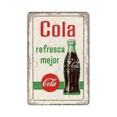 Imagem de Placa De Parede De Lata De Metal Para Refrigerantes Vintage Cola Para 