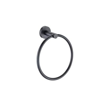 Imagem de Conjunto de acessórios para banheiro preto fosco - Toalheiro, porta-sabonete e suporte para papel higiênico | Kit com 5 peças, porta-toalhas B