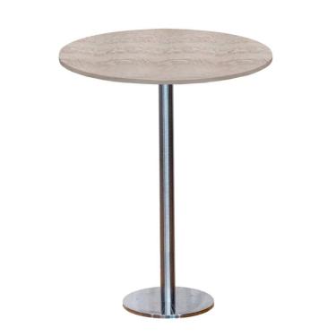 Imagem de Mesa Pisa Beta Bistrô Fratini 107,50cm (a) Disco Redondo Inox Tampo Mdp Redondo Castanheira 60cm (l)
