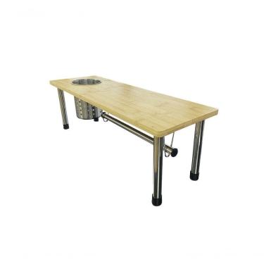 Imagem de Rack Cozinha Organizador E Prateleira Bambu/inox Mimo Style