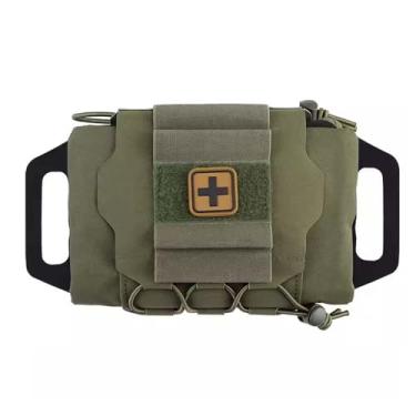 Imagem de Aekvinks Molle Medical Ifak Pouch Kit De Primeiros Socorros Pacote Com Sistema Duas Peças Rolo E Suporte Para Suprimentos Verde